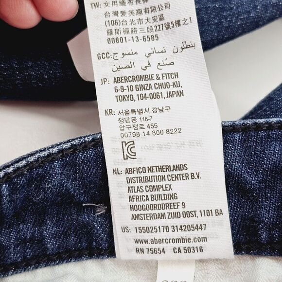 Abercrombie & Fitch Jeans Women's 28/6S Harper Ankle Blue Distressed Low‎ Rise - Picture 9 of 13